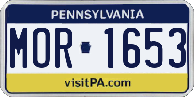 PA license plate MOR1653