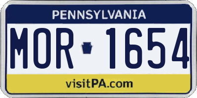 PA license plate MOR1654