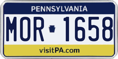 PA license plate MOR1658
