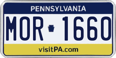 PA license plate MOR1660