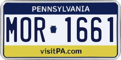 PA license plate MOR1661