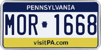 PA license plate MOR1668
