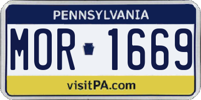 PA license plate MOR1669