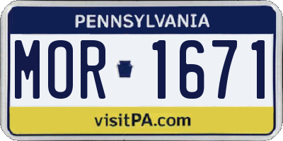 PA license plate MOR1671