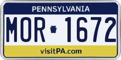 PA license plate MOR1672