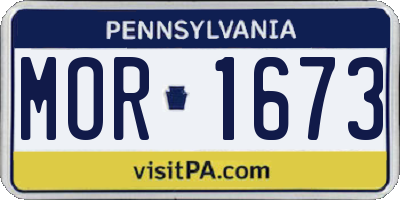 PA license plate MOR1673
