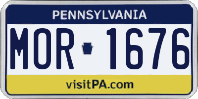 PA license plate MOR1676