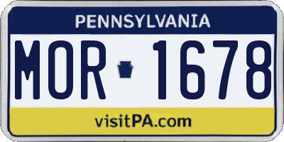 PA license plate MOR1678