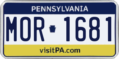 PA license plate MOR1681