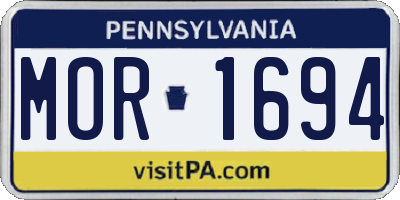PA license plate MOR1694