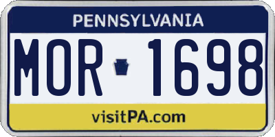 PA license plate MOR1698