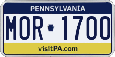 PA license plate MOR1700