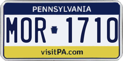 PA license plate MOR1710