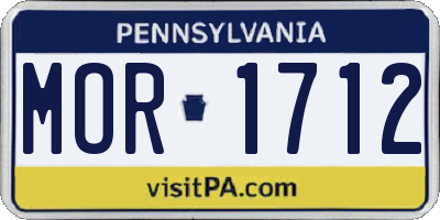 PA license plate MOR1712