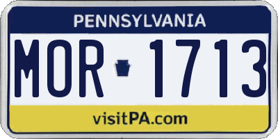 PA license plate MOR1713
