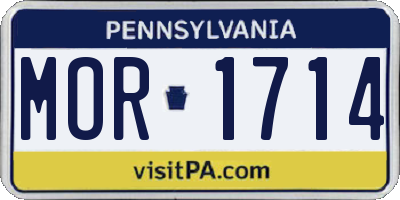 PA license plate MOR1714