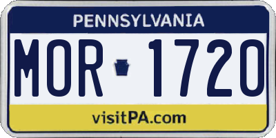 PA license plate MOR1720