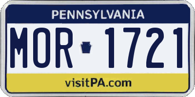 PA license plate MOR1721