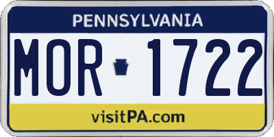 PA license plate MOR1722