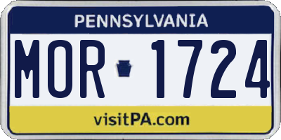 PA license plate MOR1724