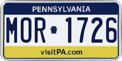 PA license plate MOR1726