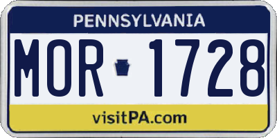 PA license plate MOR1728
