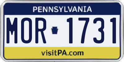 PA license plate MOR1731