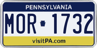PA license plate MOR1732
