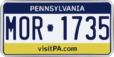 PA license plate MOR1735