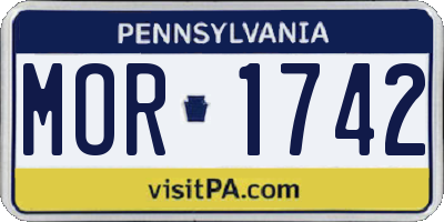 PA license plate MOR1742