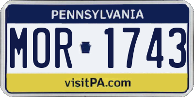 PA license plate MOR1743
