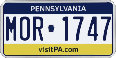 PA license plate MOR1747