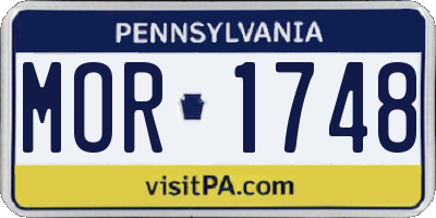 PA license plate MOR1748