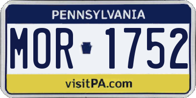 PA license plate MOR1752