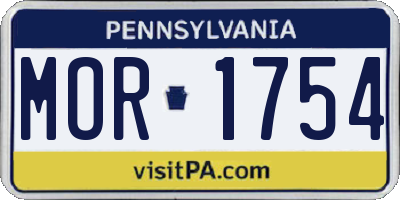 PA license plate MOR1754