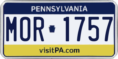 PA license plate MOR1757