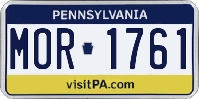 PA license plate MOR1761