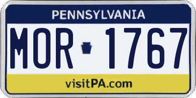 PA license plate MOR1767