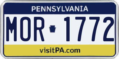 PA license plate MOR1772
