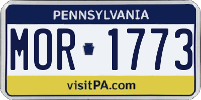 PA license plate MOR1773