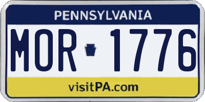 PA license plate MOR1776