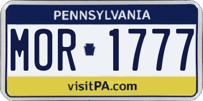 PA license plate MOR1777