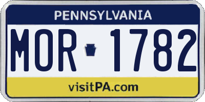 PA license plate MOR1782