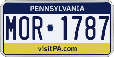 PA license plate MOR1787