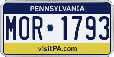 PA license plate MOR1793