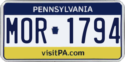 PA license plate MOR1794