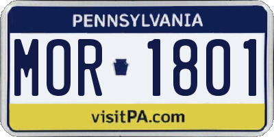 PA license plate MOR1801