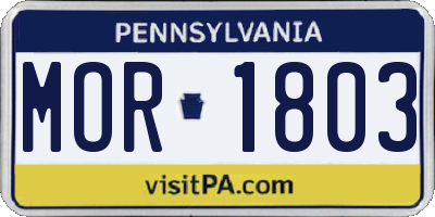 PA license plate MOR1803