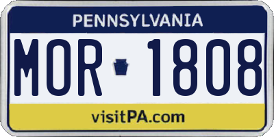 PA license plate MOR1808