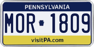 PA license plate MOR1809